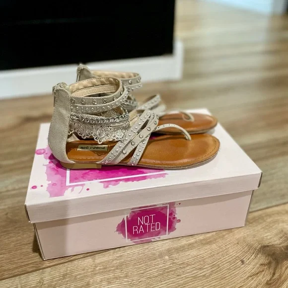 Not Rates Lace Rhinestone Sandals - Picture 2 of 5